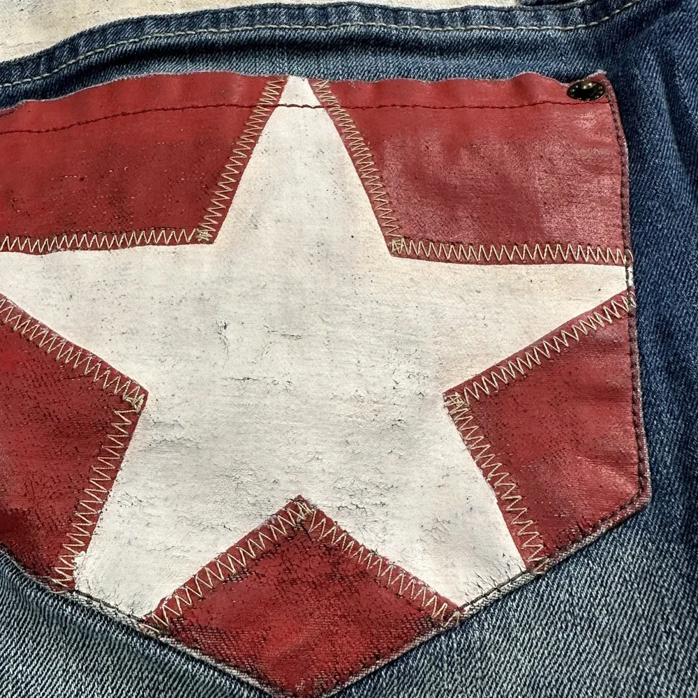 Authentic Icon Shorts Womens 30 Distressed Low Rise Y2K Rodeo Festival Sequin - Picture 16 of 16
